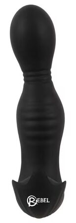 Черная анальная пробка с вибрацией, вращением и пультом ДУ RC Butt Plug with 2 Functions